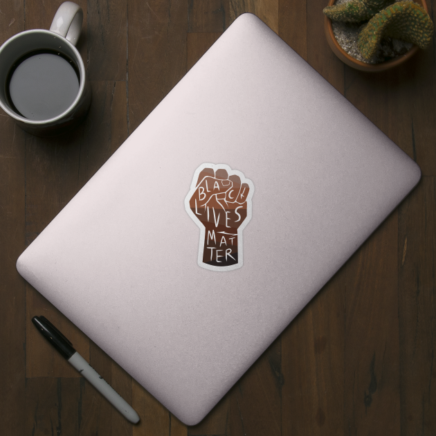 black lives matter | black power fist (multiple shades of black/skintones on black background) by acatalepsys 